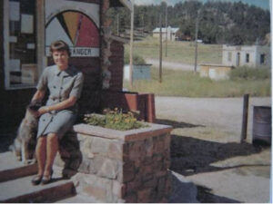 Georgie at the Red Feather Lakes Post Office