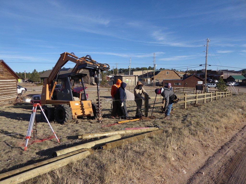 Fence workers